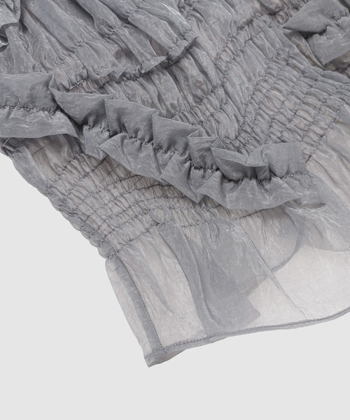 CECILIE BAHNSEN(セシリー バンセン)の「SMOCK SLEEVELESS TOP W/ RUFFLE DETAILS(シャツ/ブラウス・レディース・グレー・6/8)」の9枚目の写真