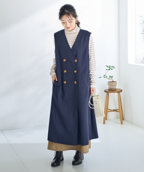 SMILE LAND(スマイルランド)の「<大きいサイズ>Aラインジレ【Otona Purete】(ベスト・レディース・ネイビー/杢グレー・L/LL/3L/4L/5L)」の9枚目の写真
