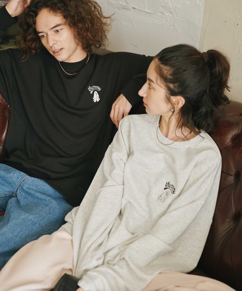 Right-on（ライトオン）の「【POWER TO THE PEOPLE】オバケ刺繍スウェット（スウェット・メンズ・ブラック/オレンジ/キナリ・L/XL/M）」の16枚目の写真