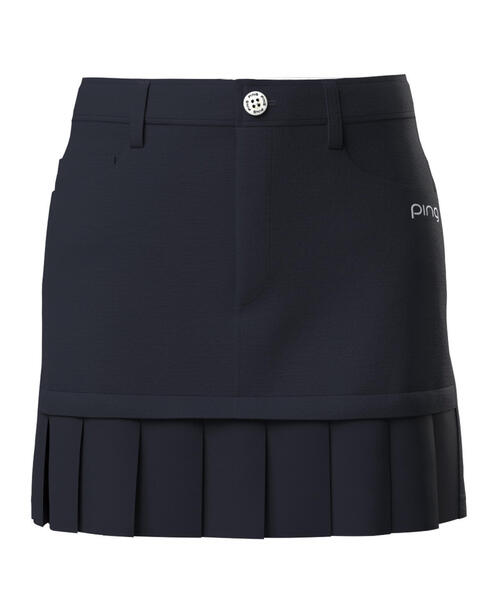 【新品タグ付き】PING レディース ゴルフ プリーツスカート 黒 M セール】【PING APPAREL】フェイクレイヤードプリーツスカート