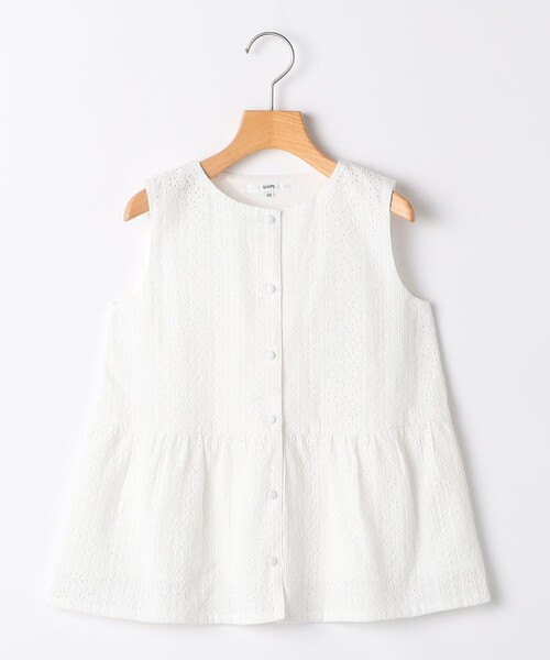 SHIPS KIDS:110〜130cm / ミニ レース カラー ブラウス セール】SHIPS KIDS:140～150cm / レース ペプラム ノースリーブ