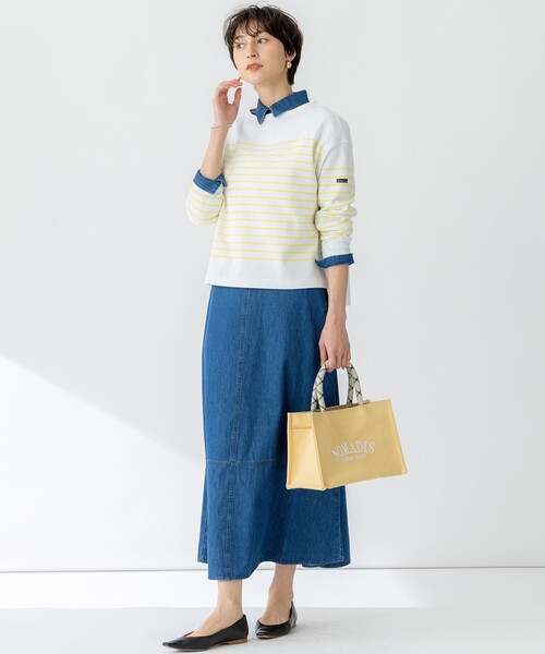 23区 S(ニジュウサンクチイサイサイズ)の「【洗える】Armor-lux スムース パネルボーダー カットソー(Tシャツ/カットソー・レディース・ベージュ系2/ライトイエロー系1/レッド系1/パイングリーン系1・32)」の17枚目の写真