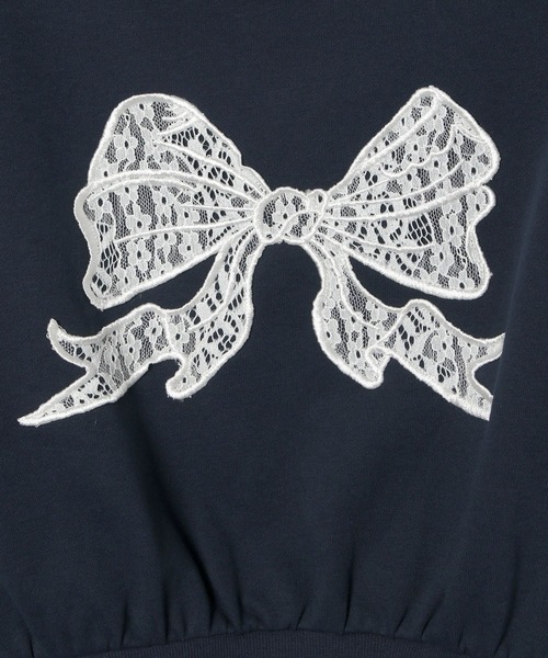 Heather（ヘザー）の「リボン刺繍裏毛スウェット　324835（スウェット・レディース・ネイビー/グレー/オートミール・FREE）」の10枚目の写真