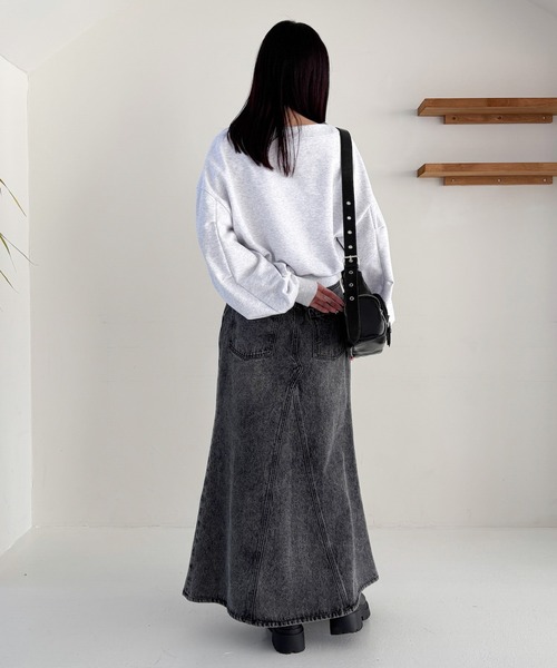 Heather（ヘザー）の「リボン刺繍裏毛スウェット　324835（スウェット・レディース・ネイビー/グレー/オートミール・FREE）」の21枚目の写真