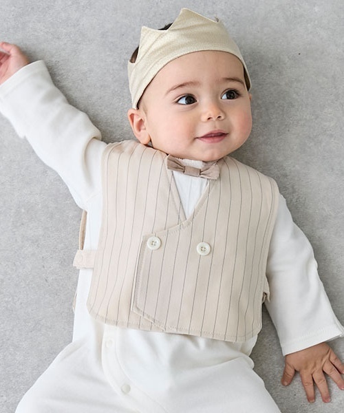 petit main（プティマイン）の「BOYS　おめかしベストセット（その他ベビー用品・キッズ・ライトグレー/ライトベージュ・F）」の2枚目の写真