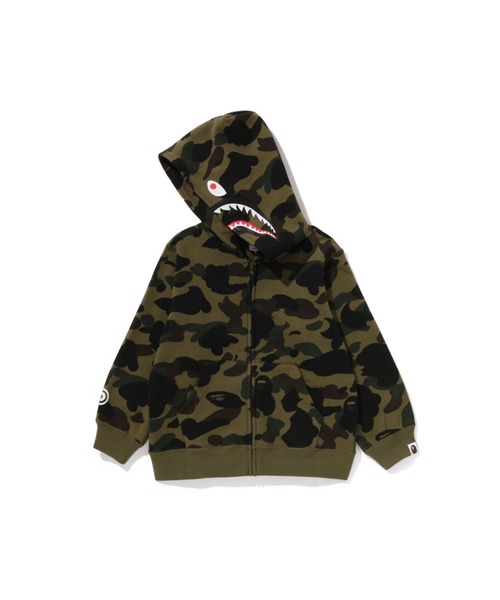 1ST CAMO PATCH PRINT SHARK ZIP HOODIE（パーカー）｜A BATHING