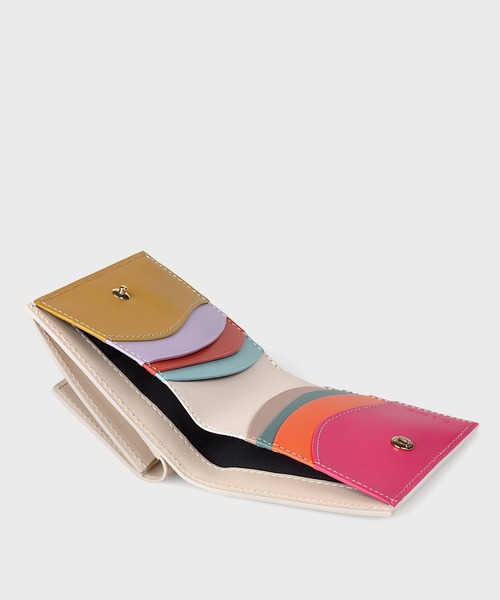 【Paul Smith】スワールカットカードレイヤー2つ折り財布 スワールカットカードレイヤー2つ折り財布（バーガンディ
