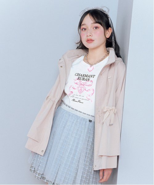 メゾピアノジュニア ふわふわフリースパーカつきフリルマウンテンパー 160 ふわふわフリースパーカつきフリルマウンテンパーカ(S(140) 薄
