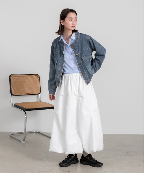 ad thie（アドティエ）の「ノーカラー フリンジ デニムジャケット（デニムジャケット・レディース・ブルー・FREE）」の15枚目の写真