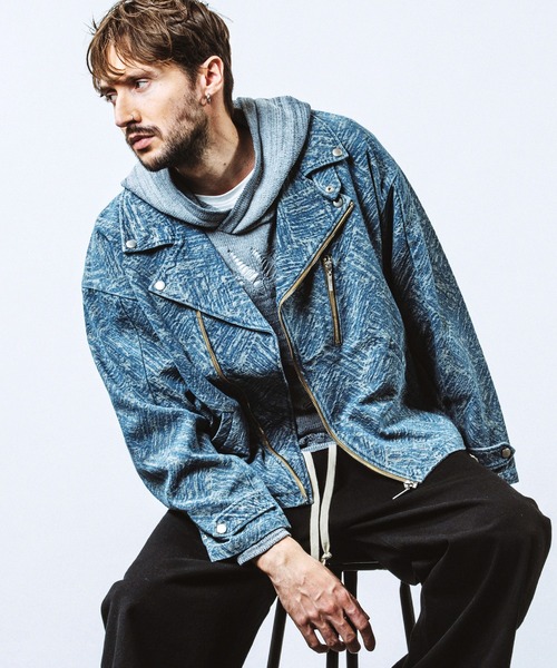 ライダースジャケット 革ジャン ライダース 「Alfred Alex」double rider jacket
