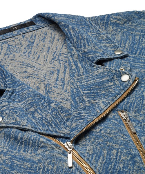 NO ID.（ノーアイディ）の「【NO ID.】JQ Denim Big Riders Jacket / JQ デニム ビッグ ライダース ジャケット（ライダースジャケット・メンズ・ブルー系その他4/インディゴブルー/ライトブルー・ONE SIZE）」の16枚目の写真