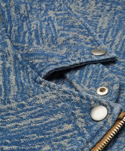 NO ID.（ノーアイディ）の「【NO ID.】JQ Denim Big Riders Jacket / JQ デニム ビッグ ライダース ジャケット（ライダースジャケット・メンズ・ブルー系その他4/インディゴブルー/ライトブルー・ONE SIZE）」の17枚目の写真