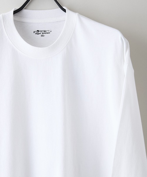 ragged mountain(ラギットマウンテン)の「【RAGGED MOUNTAIN/ラギットマウンテン】エンボス加工ロゴロンT(Tシャツ/カットソー・メンズ・ホワイト/ブラック/パープル/ベージュ/ブラウン/ネイビー・MEDIUM/LARGE/X-LARGE)」の8枚目の写真