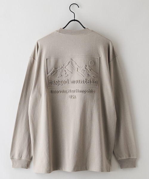 ragged mountain(ラギットマウンテン)の「【RAGGED MOUNTAIN/ラギットマウンテン】エンボス加工ロゴロンT(Tシャツ/カットソー・メンズ・ホワイト/ブラック/パープル/ベージュ/ブラウン/ネイビー・MEDIUM/LARGE/X-LARGE)」の18枚目の写真