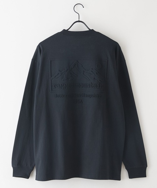 ragged mountain(ラギットマウンテン)の「【RAGGED MOUNTAIN/ラギットマウンテン】エンボス加工ロゴロンT(Tシャツ/カットソー・メンズ・ホワイト/ブラック/パープル/ベージュ/ブラウン/ネイビー・MEDIUM/LARGE/X-LARGE)」の15枚目の写真