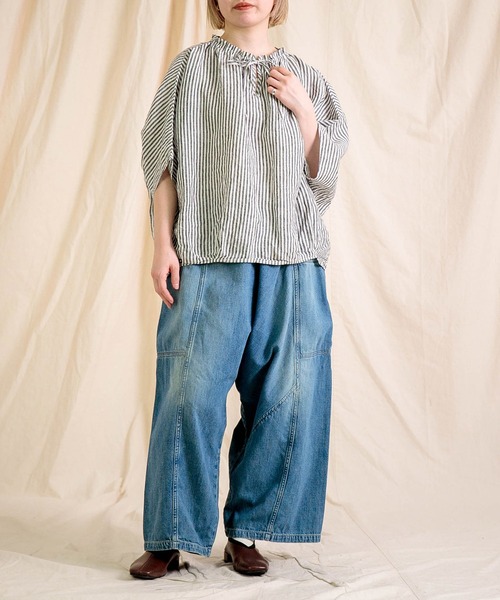 Brocante（ブロカント）の「[Brocante / ブロカント] リネンロンスト リュバンブラウス（シャツ/ブラウス・レディース・ブルー系その他/ブラック系その他・2）」の4枚目の写真