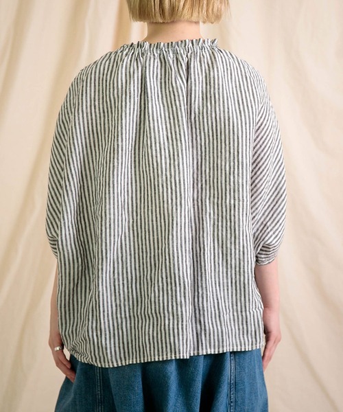Brocante（ブロカント）の「[Brocante / ブロカント] リネンロンスト リュバンブラウス（シャツ/ブラウス・レディース・ブルー系その他/ブラック系その他・2）」の11枚目の写真