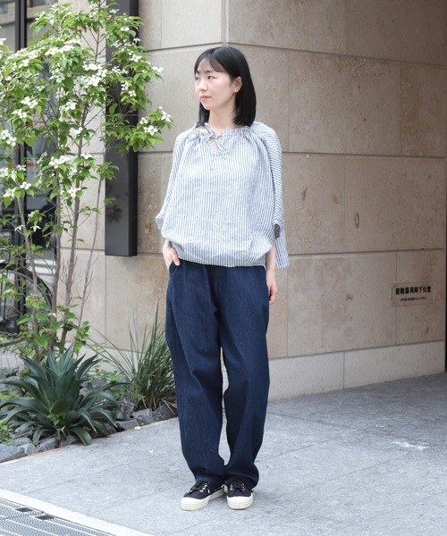 Brocante（ブロカント）の「[Brocante / ブロカント] リネンロンスト リュバンブラウス（シャツ/ブラウス・レディース・ブルー系その他/ブラック系その他・2）」の17枚目の写真