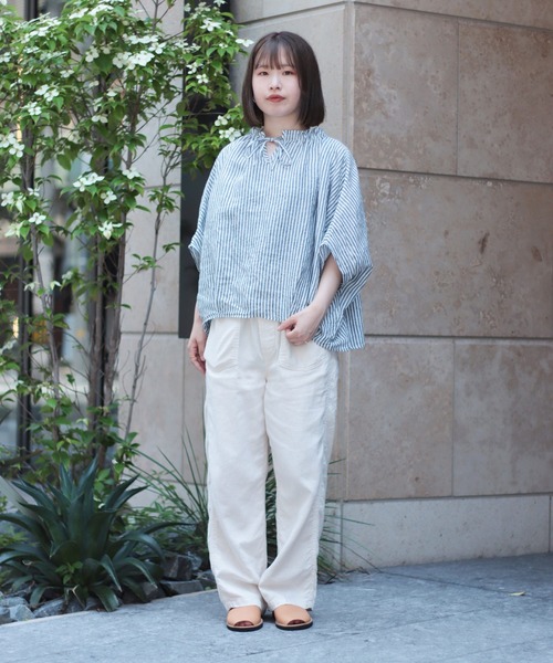 【SALE10%OFF】ブロカント Brocante  リネン　ロンスト リュバン ブラウス 麻 36-326L 2025SS 日本製 Brocante / ブロカント] リネンロンスト リュバンブラウス
