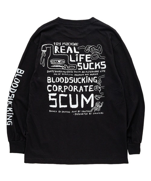 TOY　MACHINE（トイ　マシーン）の「TM NEVER ENNDING LONG TEE（Tシャツ/カットソー・メンズ・ブラック/オレンジ・M/L/XL）」の3枚目の写真