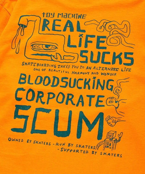TOY　MACHINE（トイ　マシーン）の「TM NEVER ENNDING LONG TEE（Tシャツ/カットソー・メンズ・ブラック/オレンジ・M/L/XL）」の12枚目の写真