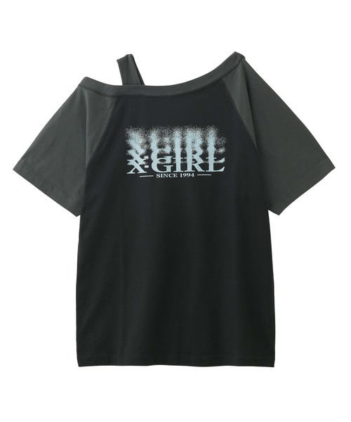 セール】BLURRED LOGO LAYERED SHOULDER TEE（Tシャツ