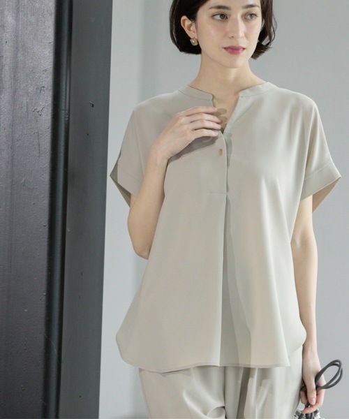 7色展開/SS-LLサイズ》ストレッチスキッパーブラウス