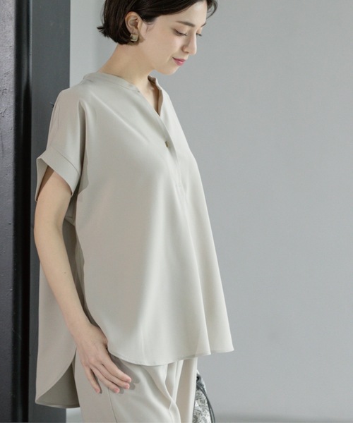 OPAQUE.CLIP(オペークドットクリップ)の「《7色展開/SS-LLサイズ》ストレッチスキッパーブラウス/セットアップ対応【洗濯機洗い可/防シワ】(シャツ/ブラウス・レディース・ブラック/ホワイト/ダークブラウン/ベージュ系7/ブルー系その他/ライトベージュ/グリーン系その他5・36/34/38/40/42)」の18枚目の写真