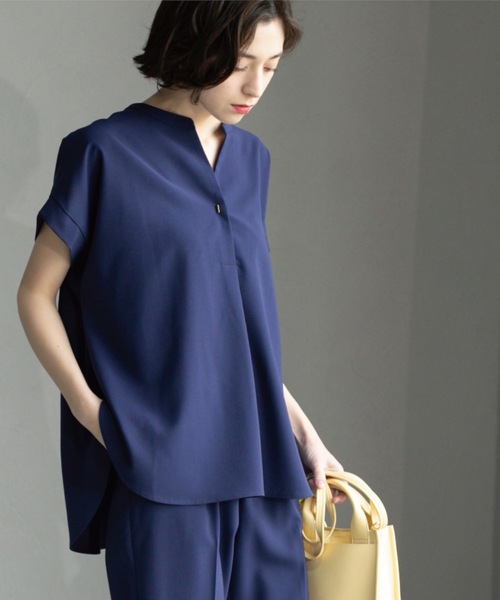 OPAQUE.CLIP(オペークドットクリップ)の「《7色展開/SS-LLサイズ》ストレッチスキッパーブラウス/セットアップ対応【洗濯機洗い可/防シワ】(シャツ/ブラウス・レディース・ブラック/ホワイト/ダークブラウン/ベージュ系7/ブルー系その他/ライトベージュ/グリーン系その他5・36/34/38/40/42)」の15枚目の写真