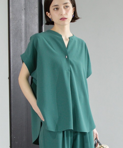 OPAQUE.CLIP(オペークドットクリップ)の「《7色展開/SS-LLサイズ》ストレッチスキッパーブラウス/セットアップ対応【洗濯機洗い可/防シワ】(シャツ/ブラウス・レディース・ブラック/ホワイト/ダークブラウン/ベージュ系7/ブルー系その他/ライトベージュ/グリーン系その他5・36/34/38/40/42)」の8枚目の写真