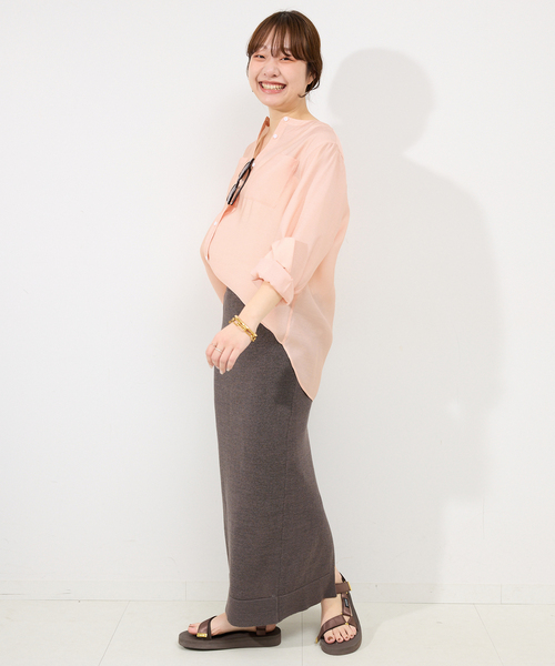 SLOBE IENA（スローブイエナ）の「シアーノーカラーシャツ（シャツ/ブラウス・レディース・オレンジ/グリーン/ホワイト・FREE）」の22枚目の写真