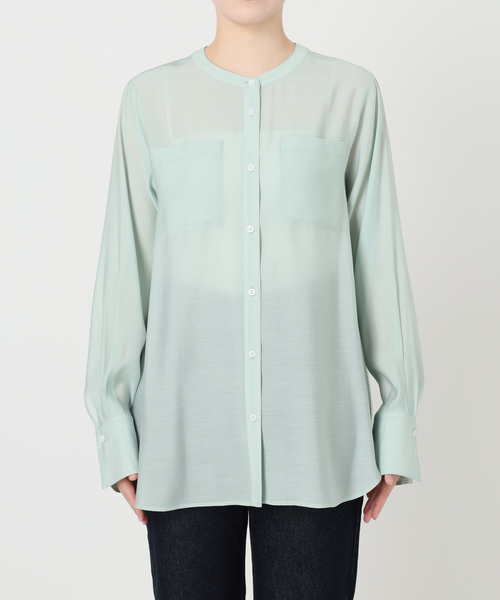 SLOBE IENA（スローブイエナ）の「シアーノーカラーシャツ（シャツ/ブラウス・レディース・オレンジ/グリーン/ホワイト・FREE）」の16枚目の写真