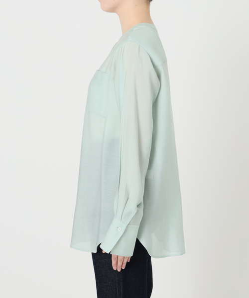 SLOBE IENA（スローブイエナ）の「シアーノーカラーシャツ（シャツ/ブラウス・レディース・オレンジ/グリーン/ホワイト・FREE）」の14枚目の写真