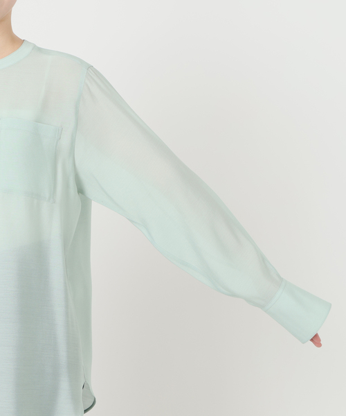 SLOBE IENA（スローブイエナ）の「シアーノーカラーシャツ（シャツ/ブラウス・レディース・オレンジ/グリーン/ホワイト・FREE）」の12枚目の写真