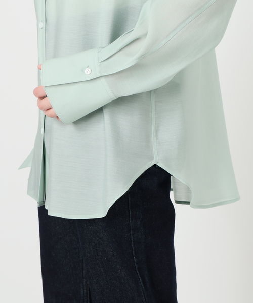 SLOBE IENA（スローブイエナ）の「シアーノーカラーシャツ（シャツ/ブラウス・レディース・オレンジ/グリーン/ホワイト・FREE）」の11枚目の写真