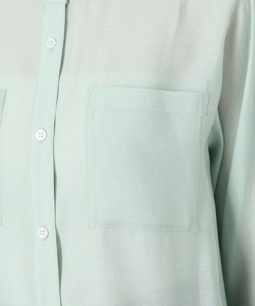 SLOBE IENA（スローブイエナ）の「シアーノーカラーシャツ（シャツ/ブラウス・レディース・オレンジ/グリーン/ホワイト・FREE）」の10枚目の写真