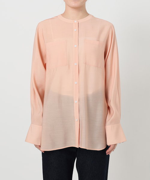 SLOBE IENA（スローブイエナ）の「シアーノーカラーシャツ（シャツ/ブラウス・レディース・オレンジ/グリーン/ホワイト・FREE）」の5枚目の写真