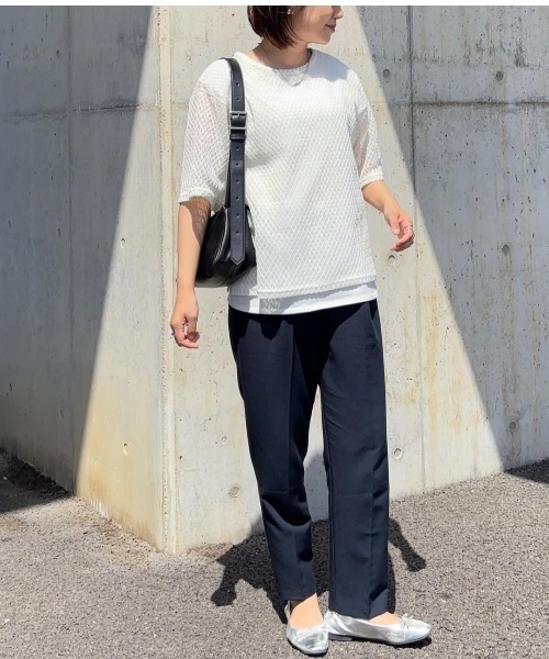 ikka(イッカ)の「【雑誌InRed6月号掲載】レースアンサンブルプルオーバー【2点セット/親子コーデ】(Tシャツ/カットソー・レディース・オフホワイト/ブルー/ブラック/ダークベージュ・M/L/S)」の11枚目の写真