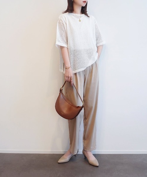 ikka(イッカ)の「【雑誌InRed6月号掲載】レースアンサンブルプルオーバー【2点セット/親子コーデ】(Tシャツ/カットソー・レディース・オフホワイト/ブルー/ブラック/ダークベージュ・M/L/S)」の14枚目の写真