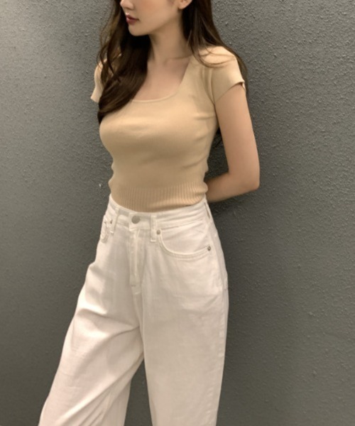 【タグ付未使用】YENN リブTシャツ 楽天市場】YENN（イェン） ショートスリーブ リブ Tシャツ