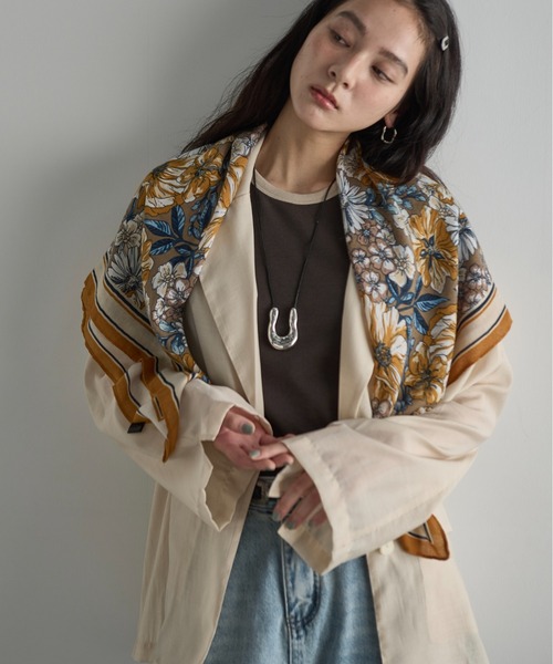ANAYI 大判スカーフ　ボタニカルプリント ANAYI 大判スカーフ ボタニカルプリント