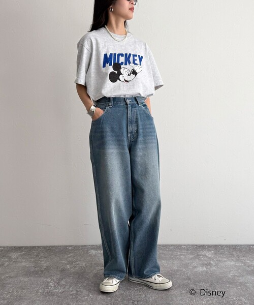 fredy emue(フレディエミュ)の「【GOOD ROCK SPEED/グッドロックスピード】Disney Mickey 半袖Tシャツ(Tシャツ/カットソー・レディース・グリーン/ライトグレー・38)」の4枚目の写真