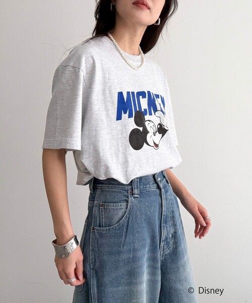 fredy emue(フレディエミュ)の「【GOOD ROCK SPEED/グッドロックスピード】Disney Mickey 半袖Tシャツ(Tシャツ/カットソー・レディース・グリーン/ライトグレー・38)」の11枚目の写真