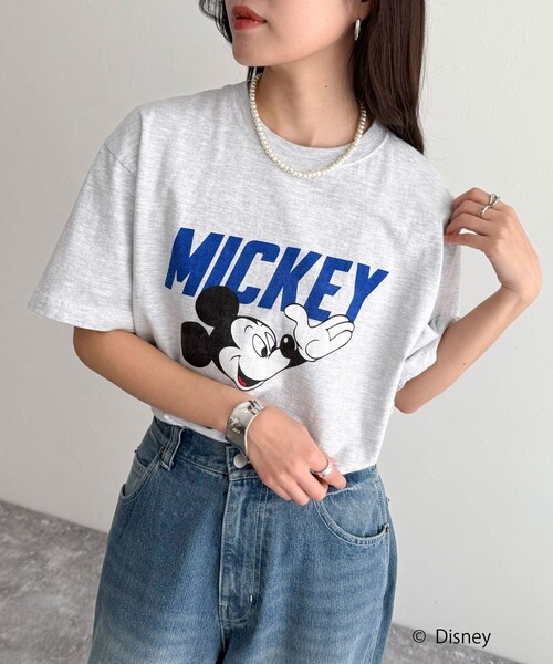 fredy emue(フレディエミュ)の「【GOOD ROCK SPEED/グッドロックスピード】Disney Mickey 半袖Tシャツ(Tシャツ/カットソー・レディース・グリーン/ライトグレー・38)」の14枚目の写真