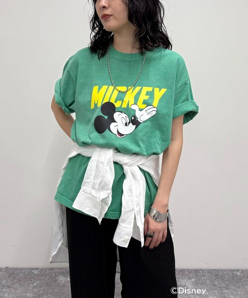 fredy emue(フレディエミュ)の「【GOOD ROCK SPEED/グッドロックスピード】Disney Mickey 半袖Tシャツ(Tシャツ/カットソー・レディース・グリーン/ライトグレー・38)」の22枚目の写真