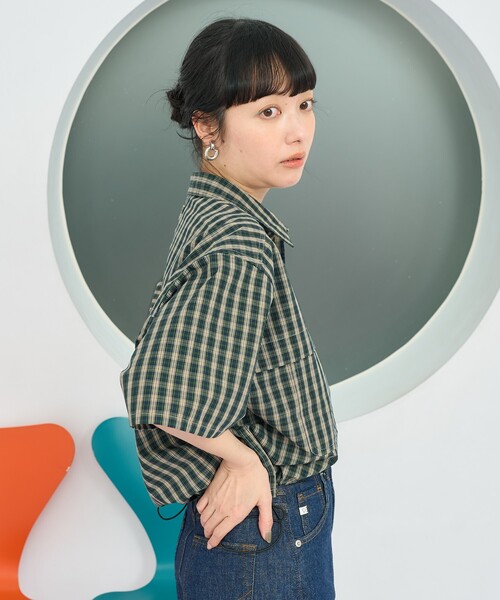 Foxfire FREAK'S STORE ショートスリーブシャツ グリーン Foxfire/別注 フィッシングポケット ショートスリーブシャツ