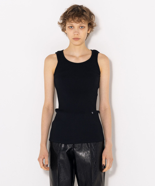 VERMEIL par iena（ヴェルメイユパーイエナ）の「TANC TOKYO タンクトウキョウ SKINTOP TC25A-001（タンクトップ・レディース・ブラック/ホワイト・FREE）」の2枚目の写真