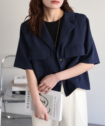 ブラウス シャツ ジャケットライクシャツ レディース THISIS ブラウス シャツ メンズライク 両ポケット オープン