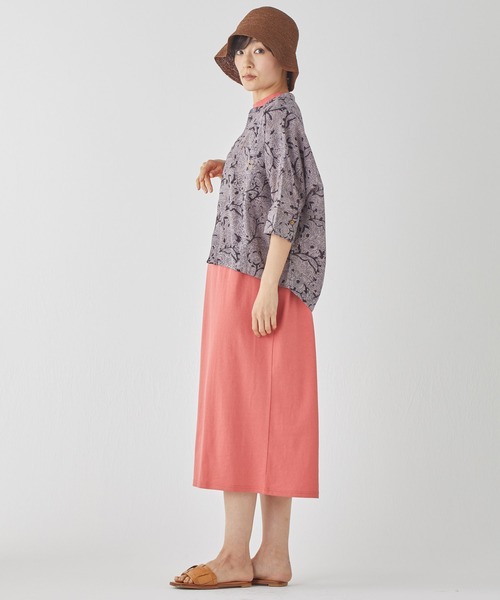 KRIFF MAYER Lady's Collection(クリフメイヤーレディースコレクション)の「【綿100%】インド綿草木染めドルマンシャツ(シャツ/ブラウス・レディース・ブルー/グレー/サックスブルー/ネイビー・LARGE/MEDIUM)」の6枚目の写真