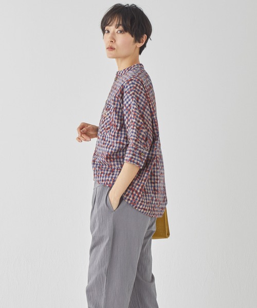 KRIFF MAYER Lady's Collection(クリフメイヤーレディースコレクション)の「【綿100%】インド綿草木染めドルマンシャツ(シャツ/ブラウス・レディース・ブルー/グレー/サックスブルー/ネイビー・LARGE/MEDIUM)」の9枚目の写真